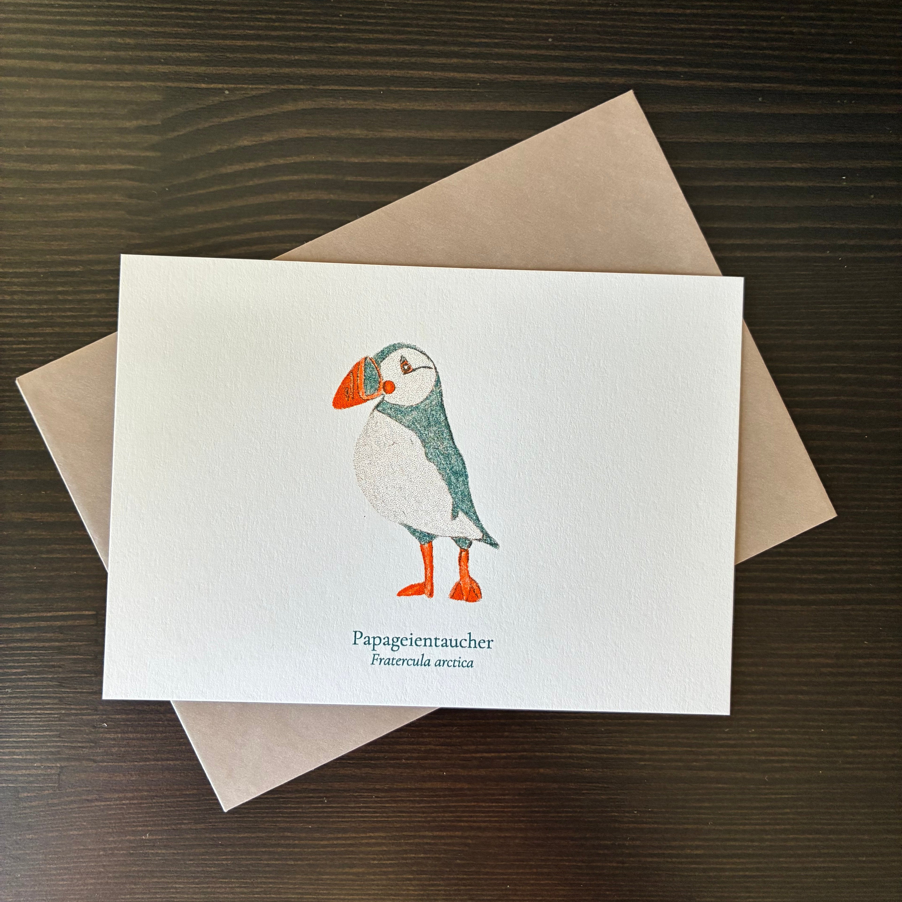 Papageientaucher — Risographie Postkarte