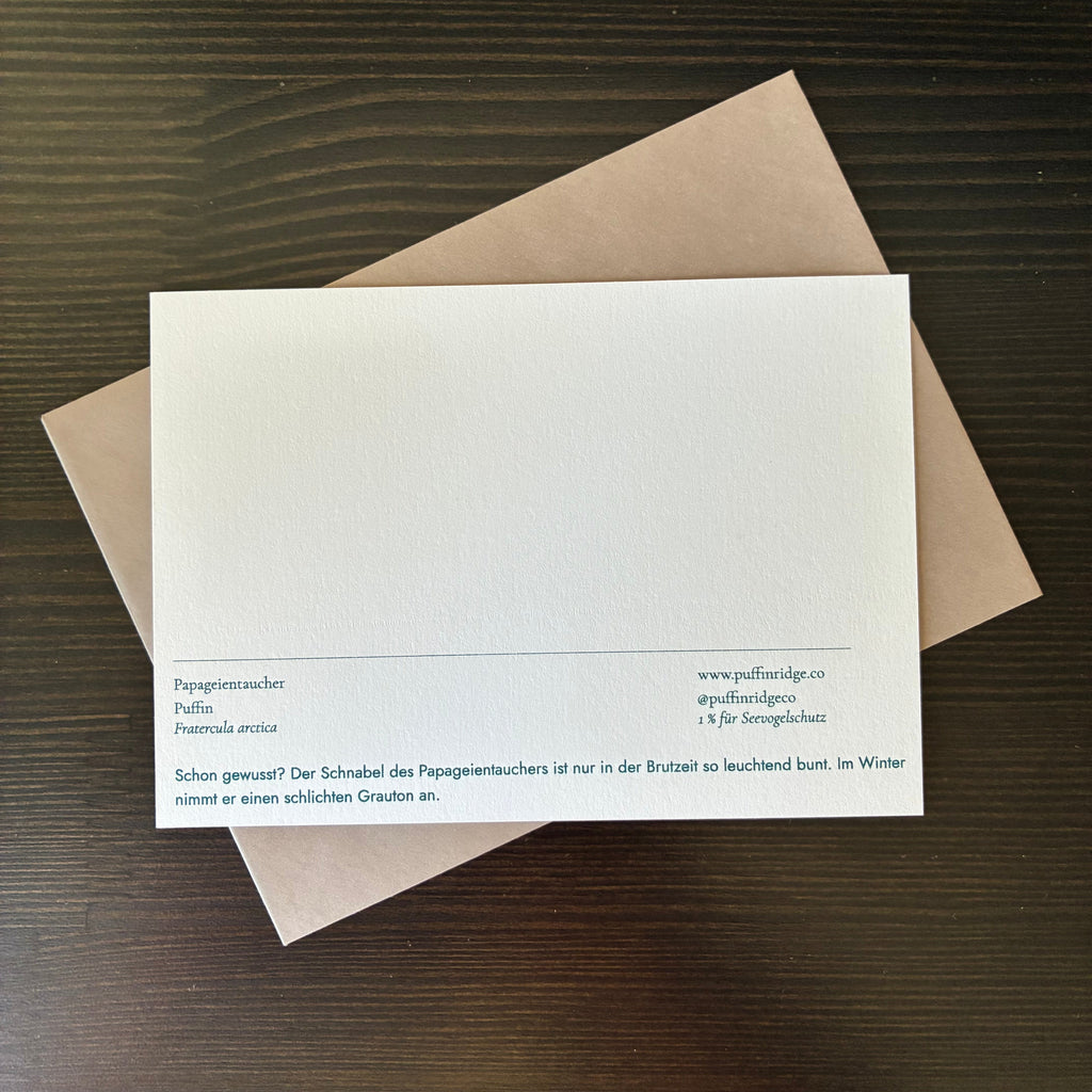 Papageientaucher — Risographie Postkarte