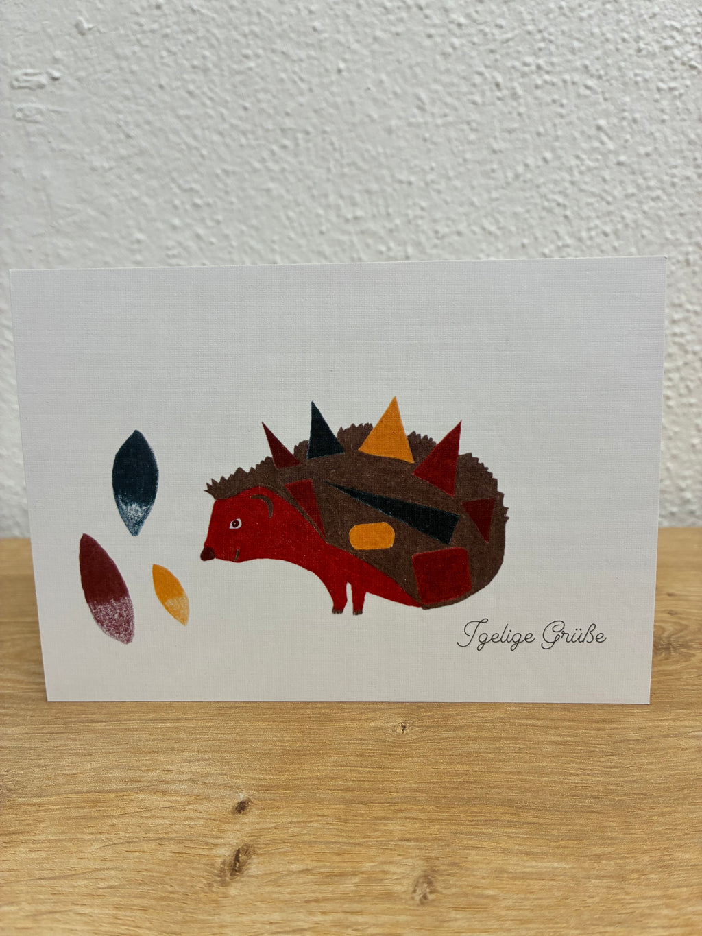 Hedgehog — Postcard on linen paper