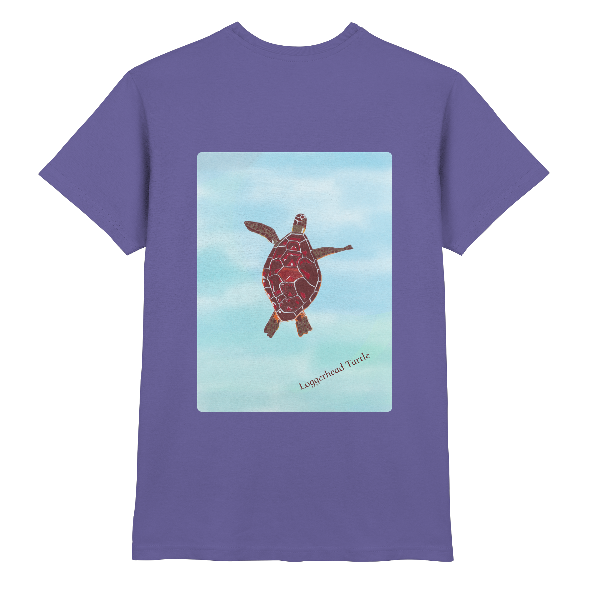 unisex-shirt-lila-schildkröte-caretta