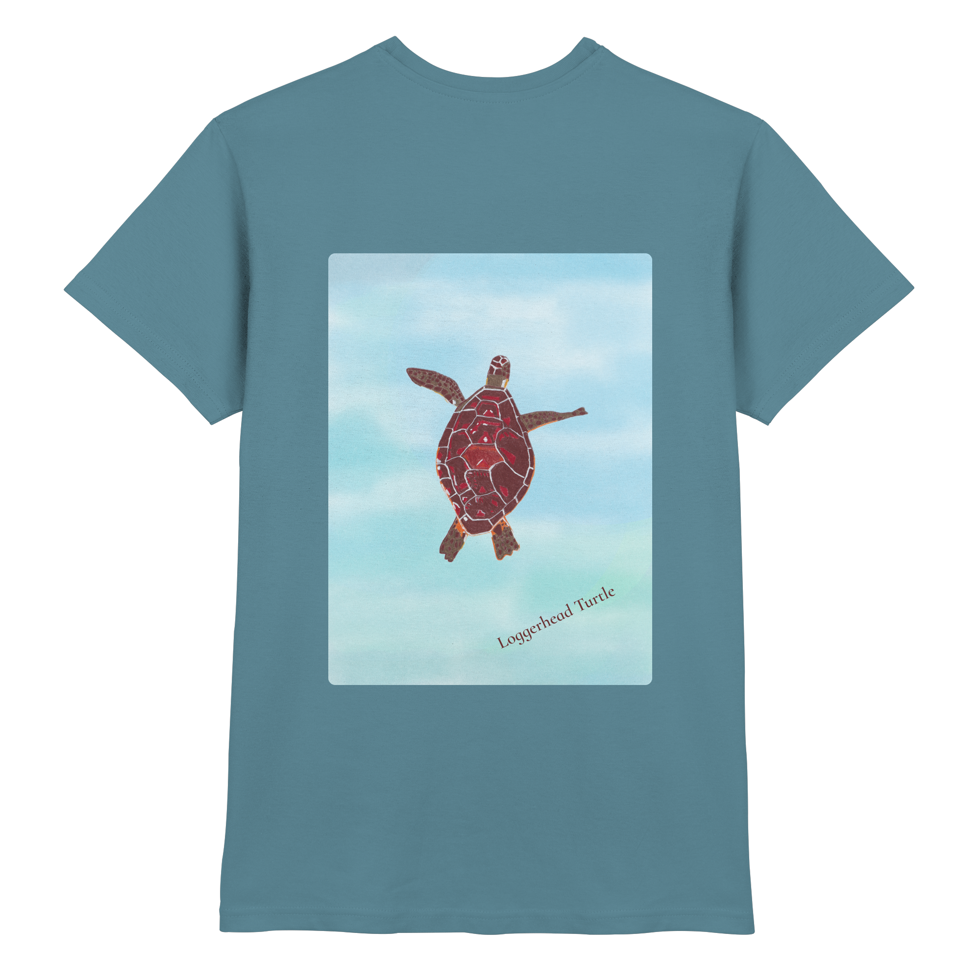 unisex-shirt-blau-schildkröte-caretta