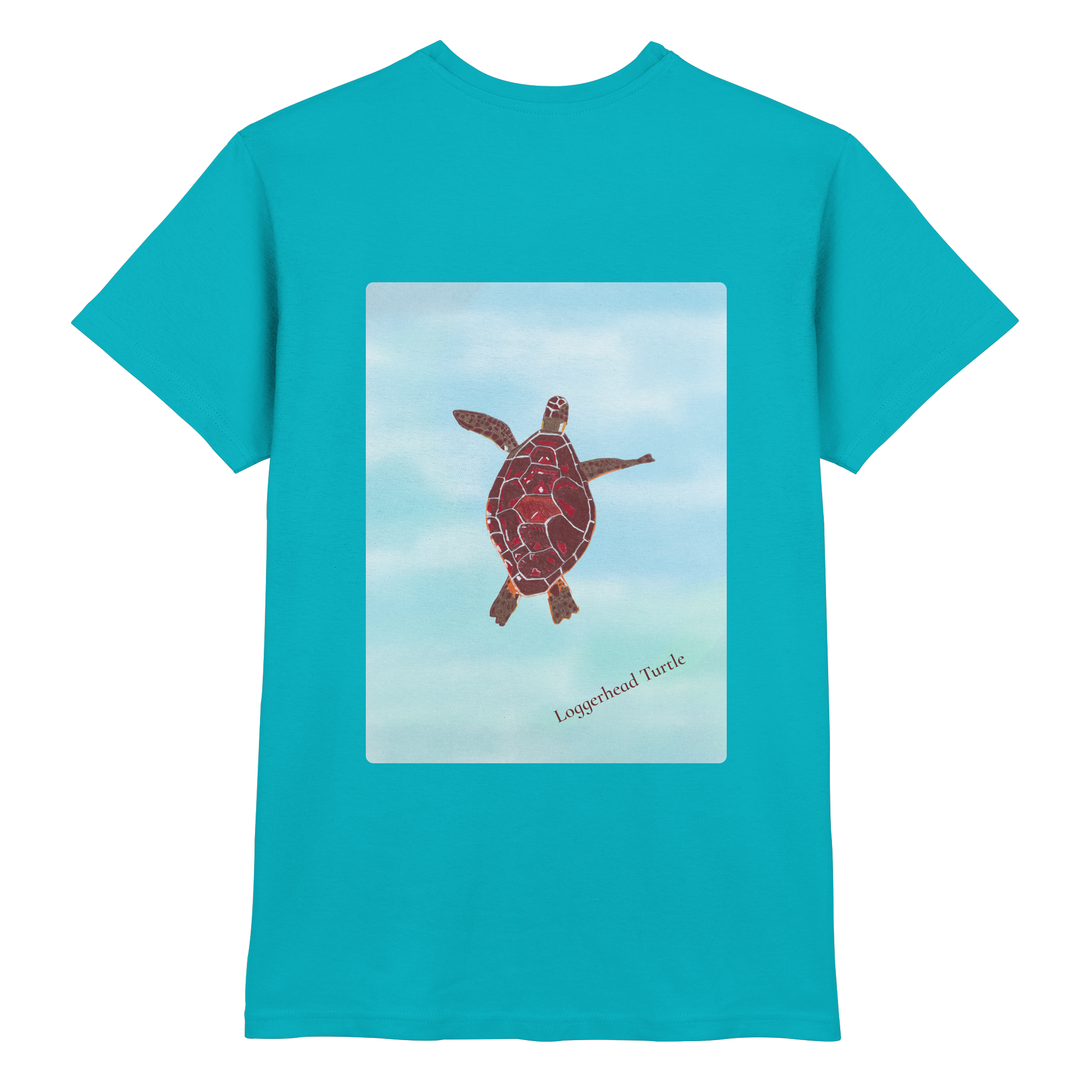 unisex-shirt-türkis-schildkröte-caretta