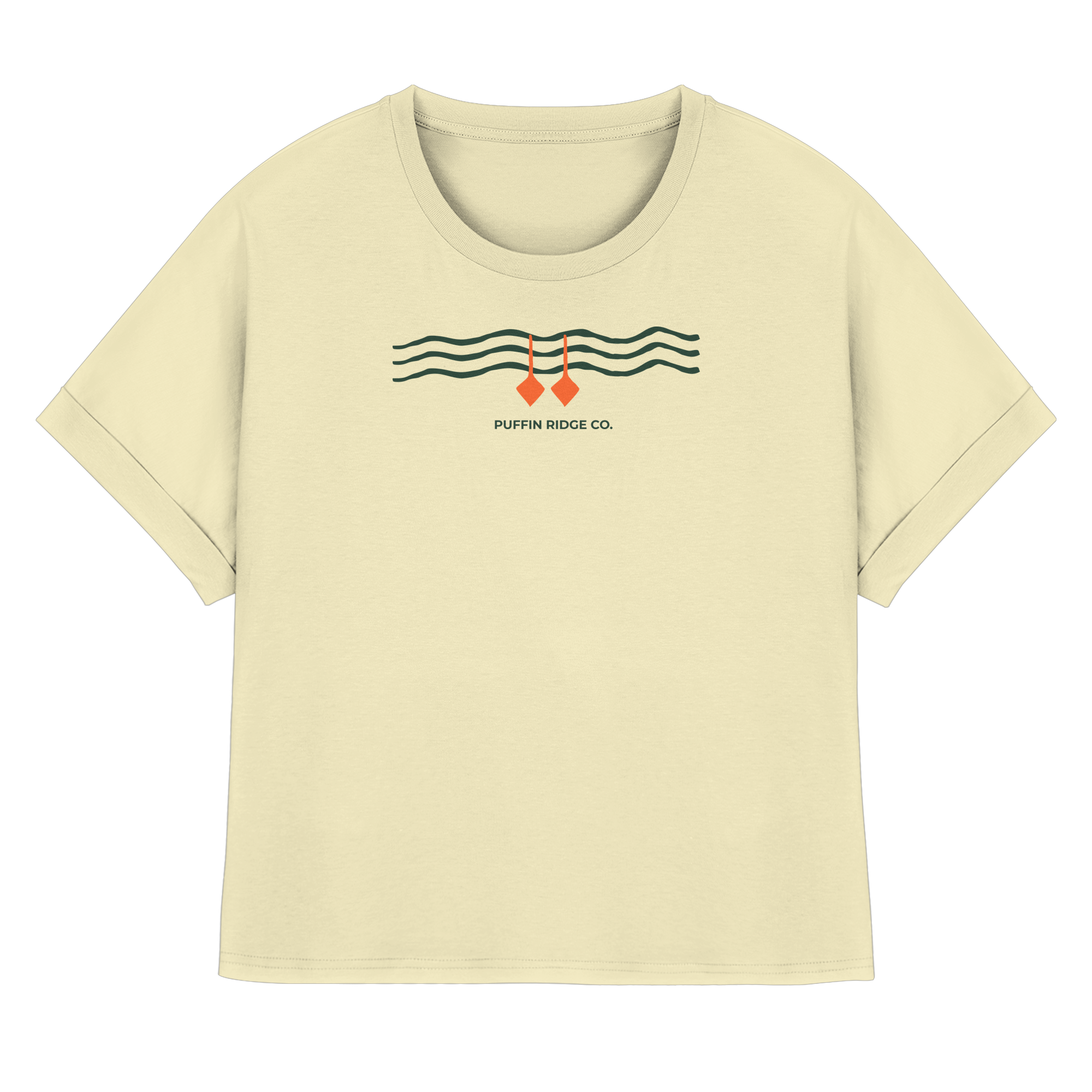 Ladies Tee — Bio-Baumwolle Rolled Sleeves