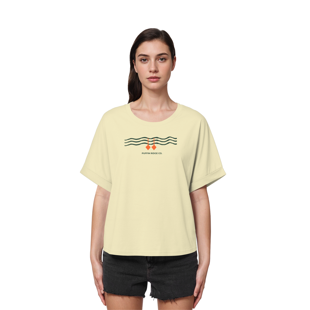 Ladies Tee — Organic Cotton Rolled Sleeves