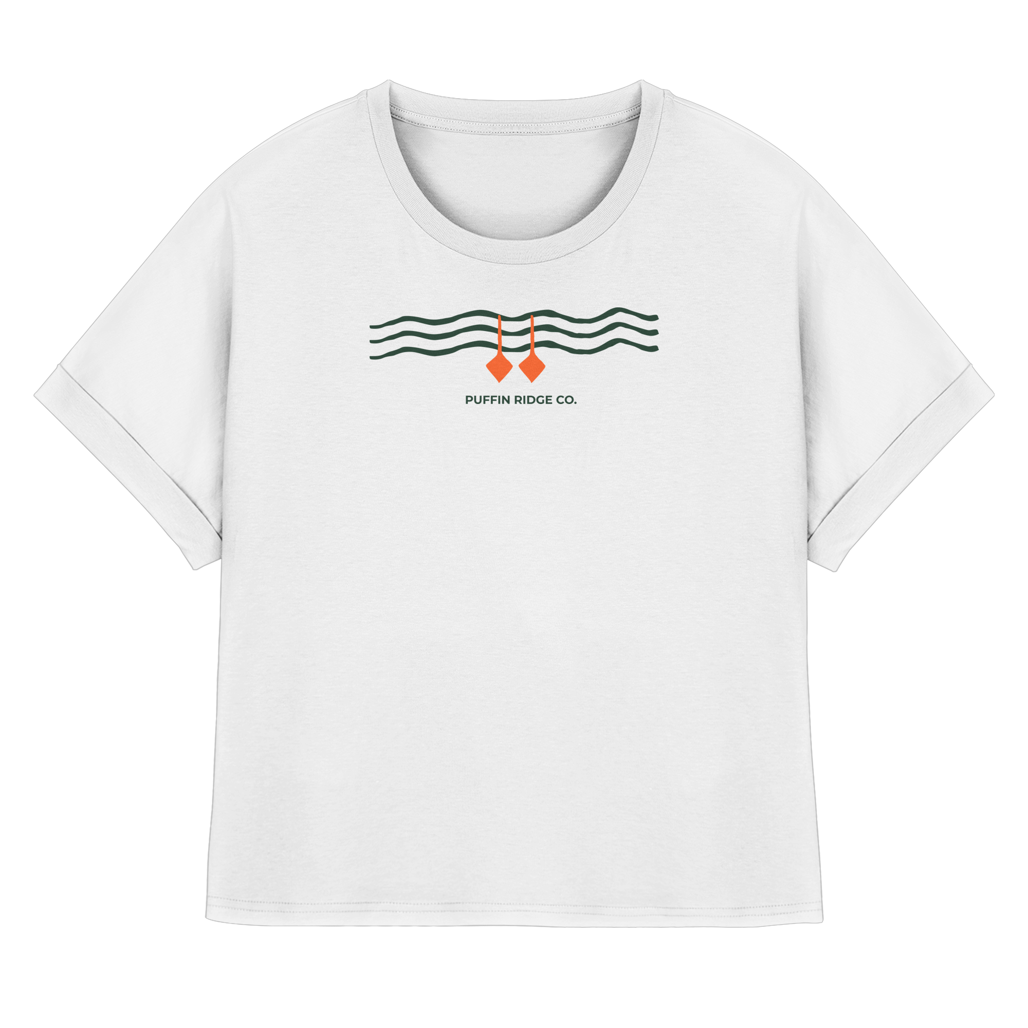 Ladies Tee — Bio-Baumwolle Rolled Sleeves