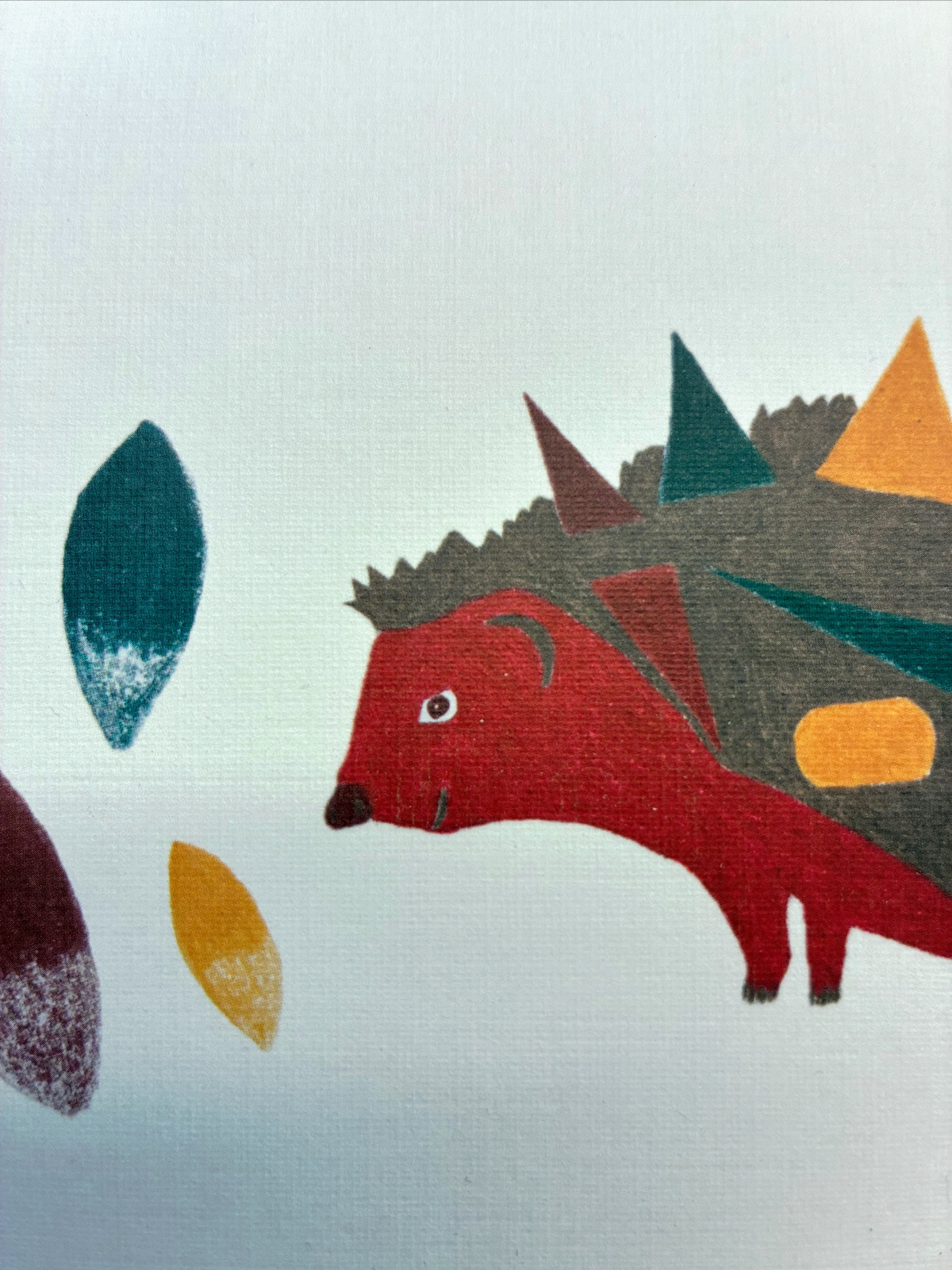 Hedgehog — Postcard on linen paper